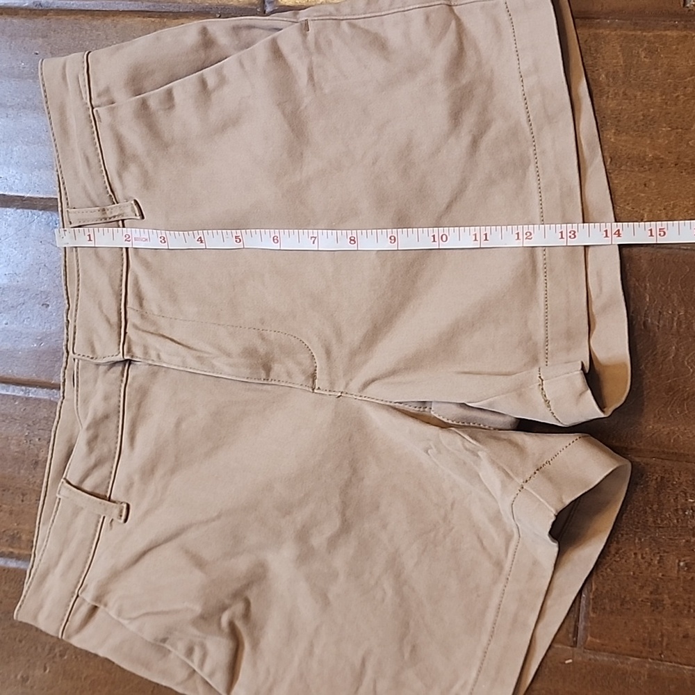 Banana Republic Stretch Cotton Blend Womens Tan Chino Shorts Size 6 Belt Loops - Picture 7 of 9